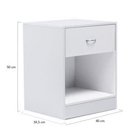IDMarket - Set di 2 comodini OLGA, legno bianco
