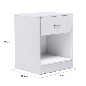 IDMarket - Set di 2 comodini OLGA, legno bianco