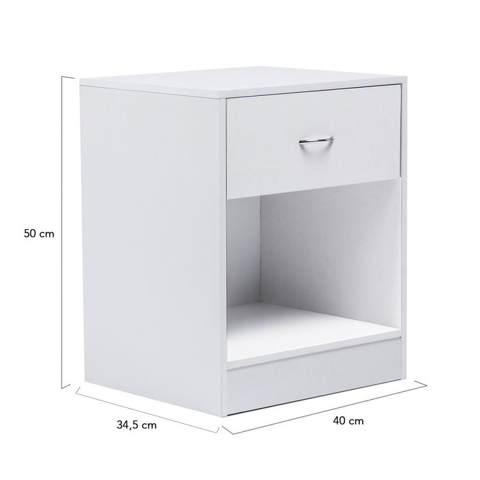 IDMarket - Set di 2 comodini OLGA, legno bianco