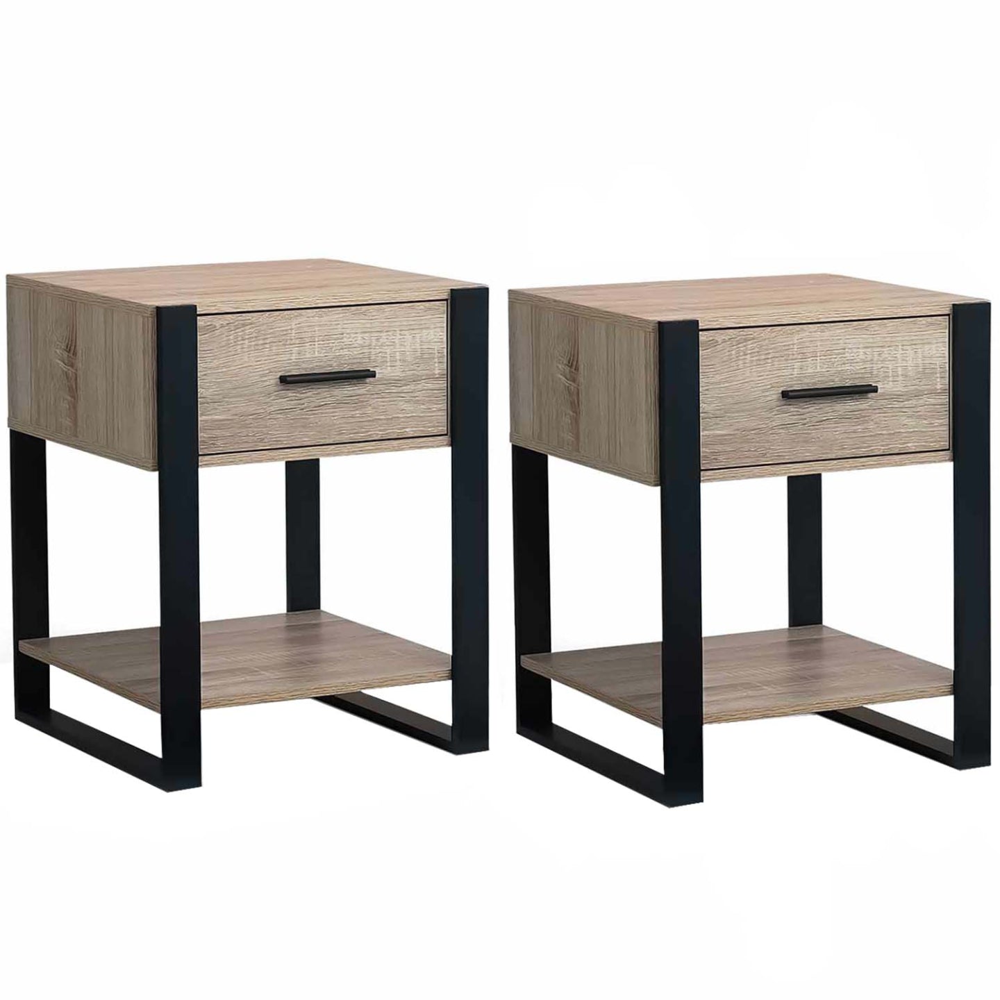 IDMarket - Set di 2 comodini ONYX a 1 cassetto in legno e nero