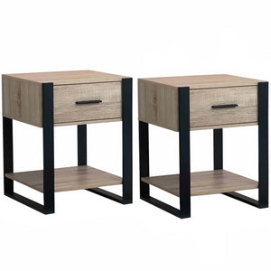 IDMarket - Set di 2 comodini ONYX a 1 cassetto in legno e nero