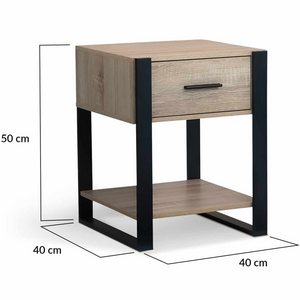 IDMarket - Set di 2 comodini ONYX a 1 cassetto in legno e nero