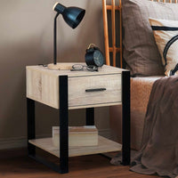 IDMarket - Set di 2 comodini ONYX a 1 cassetto in legno e nero