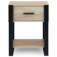 IDMarket - Set di 2 comodini ONYX a 1 cassetto in legno e nero