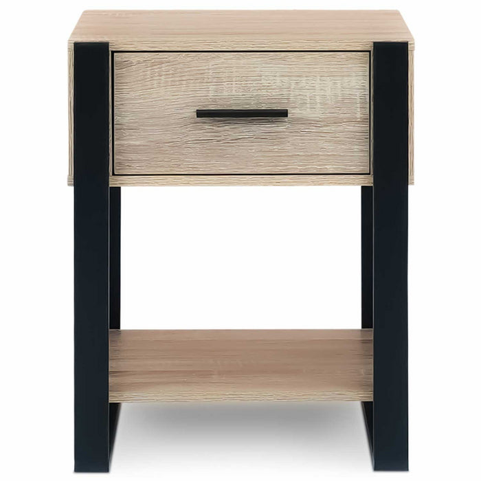 IDMarket - Set di 2 comodini ONYX a 1 cassetto in legno e nero