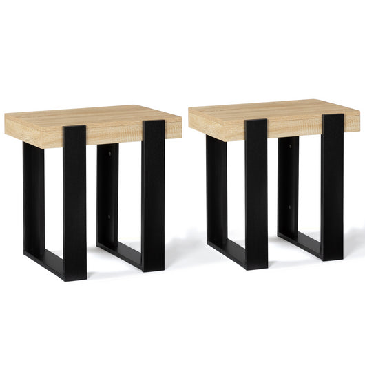 IDMarket - Set di 2 comodini PHOENIX, legno e nero
