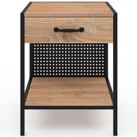 IDMarket - Set di 2 comodini PRESTON in acciaio perforato con 1 cassetto dal design industriale