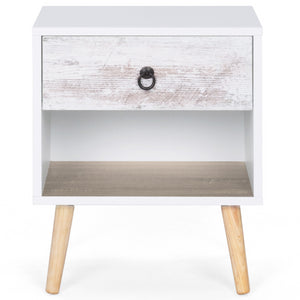 IDMarket - Set di 2 comodini scandinavi a 1 cassetto BAHIA