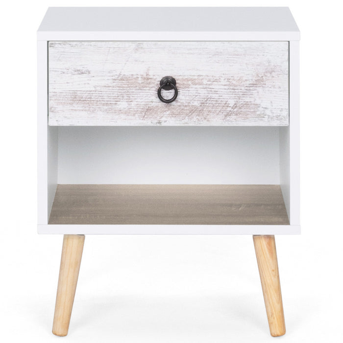 IDMarket - Set di 2 comodini scandinavi a 1 cassetto BAHIA