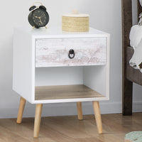 IDMarket - Set di 2 comodini scandinavi a 1 cassetto BAHIA