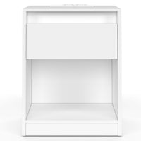 IDMarket - Set di 2 comodini TED LED con stazione di ricarica, 1 cassetto e nicchia