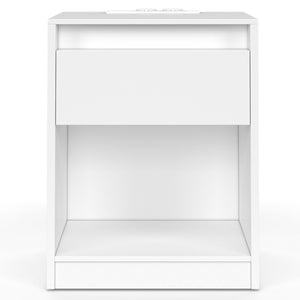 IDMarket - Set di 2 comodini TED LED con stazione di ricarica, 1 cassetto e nicchia