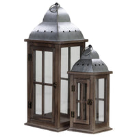 Set di 2 confezioni 2 Lanterne In Legno Naho