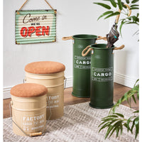 Set di 2 confezioni 2 Pouf: 31d*35h +
25 5d*26 5h In Metallo Colore Sabbia