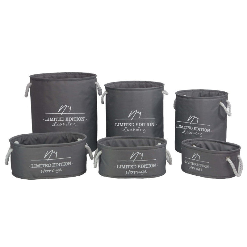 Set di 2 confezioni 6 Pz Portatutto Storage Limited Edition Grigio Scuro