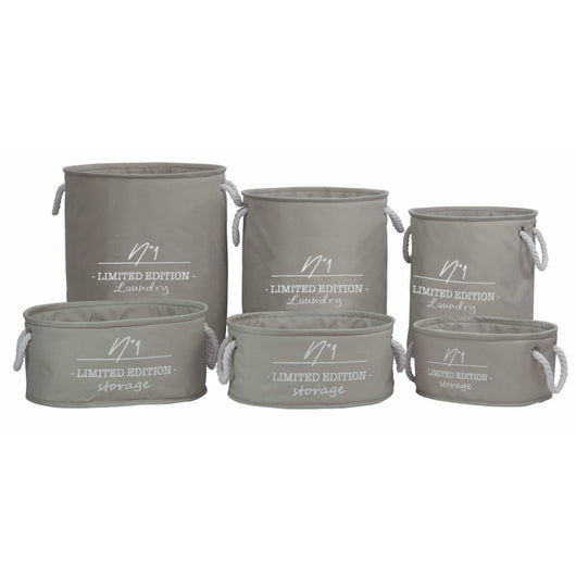 Set di 2 confezioni 6 Pz Portatutto Storage Limited Edition Poliestere Grigio Chiaro