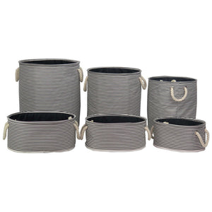 Set di 2 confezioni 6 Pz Portatutto Storage Stripes Bianco/nero