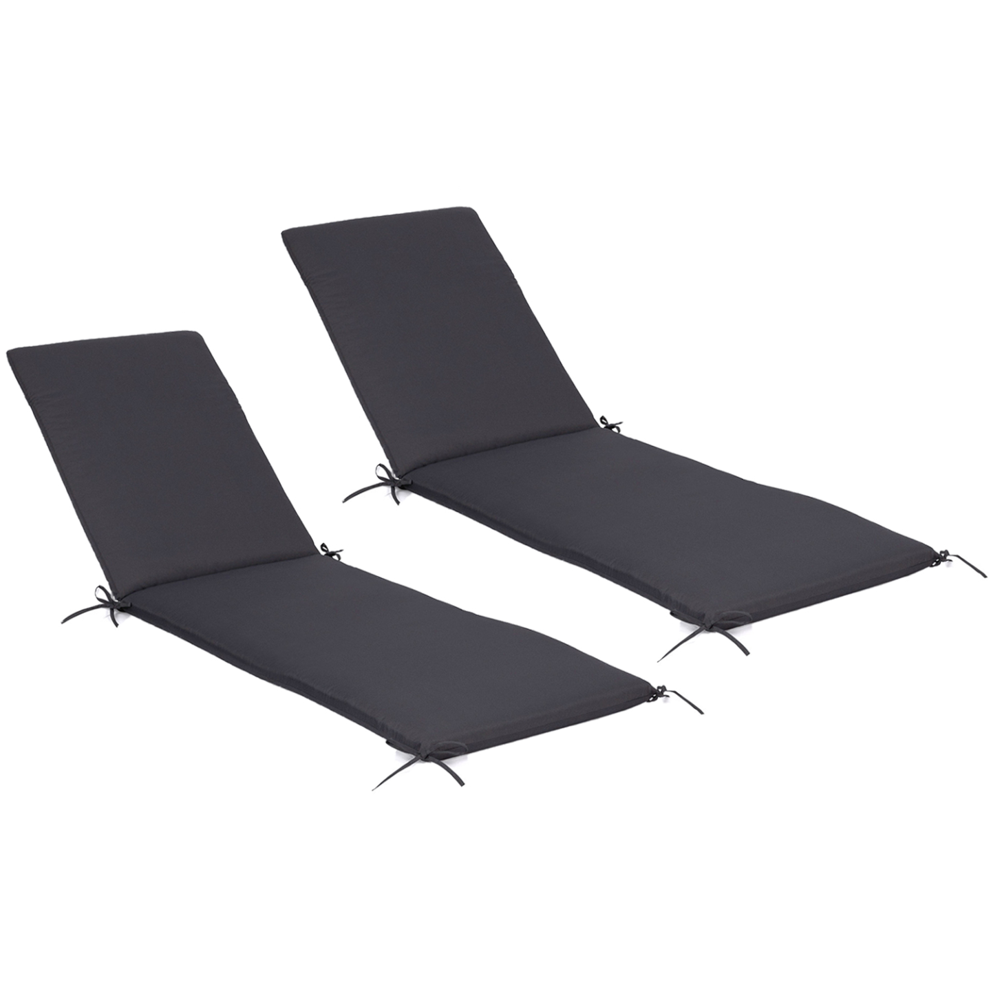 IDMarket - Set di 2 cuscini per sdraio 190 cm grigio antracite