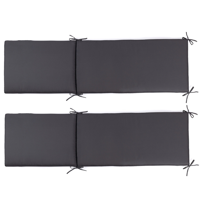 IDMarket - Set di 2 cuscini per sdraio 190 cm grigio antracite