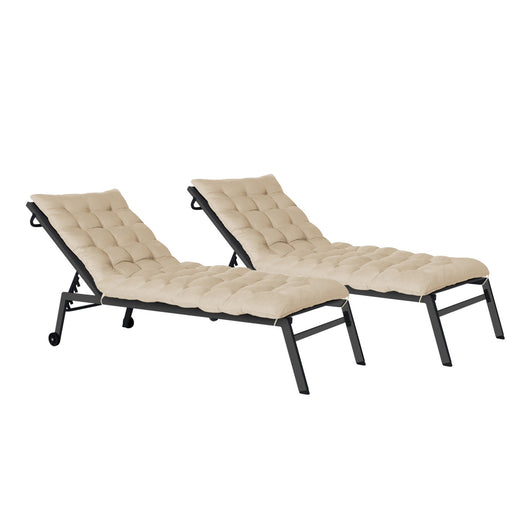 IDMarket - Set di 2 cuscini universali per sdraio ADAM 180 cm, beige