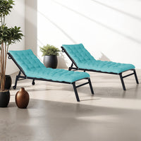 IDMarket - Set di 2 cuscini universali per sedie a sdraio ADAM, 180 cm, blu anatra