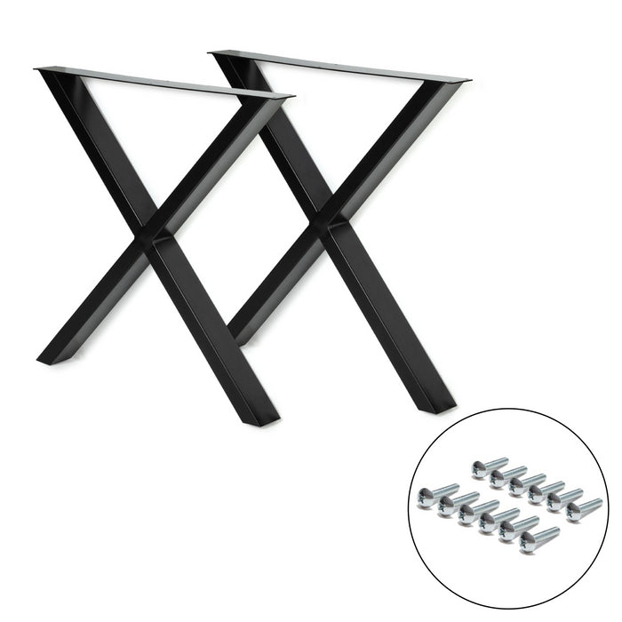 IDMarket - Set di 2 gambe per tavolo forma X 69x72 cm design industriale