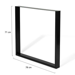 IDMarket - Set di 2 gambe per tavolo quadrato 78x71 cm design industriale