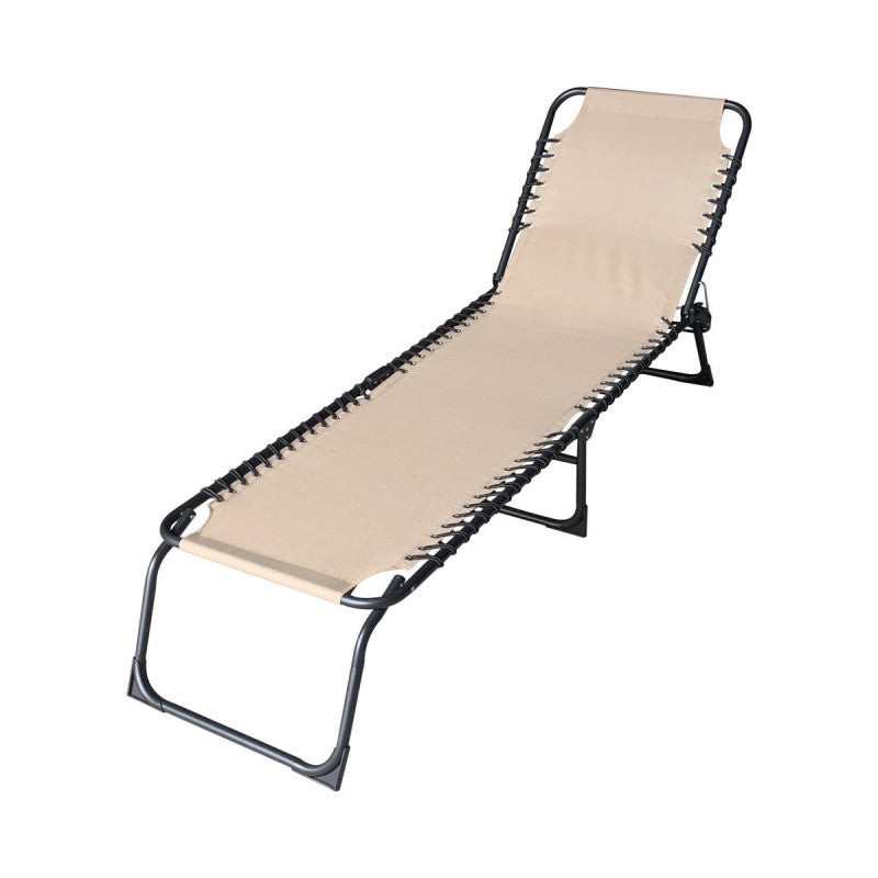 Set di 2 Lettini Pieghevole Beige 190x58x27