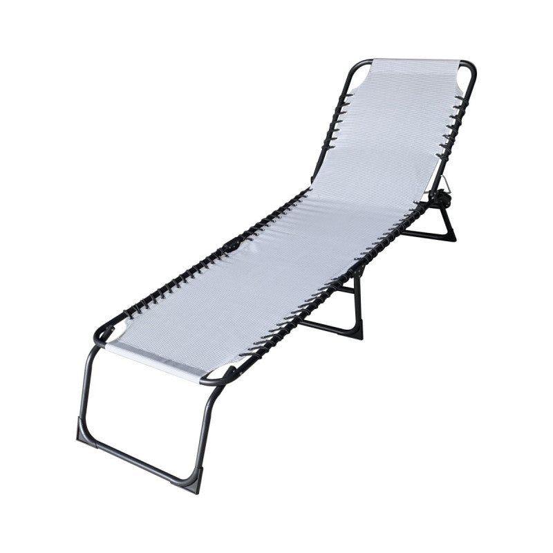 Set di 2 Lettini Pieghevole Grigio 190x58x27