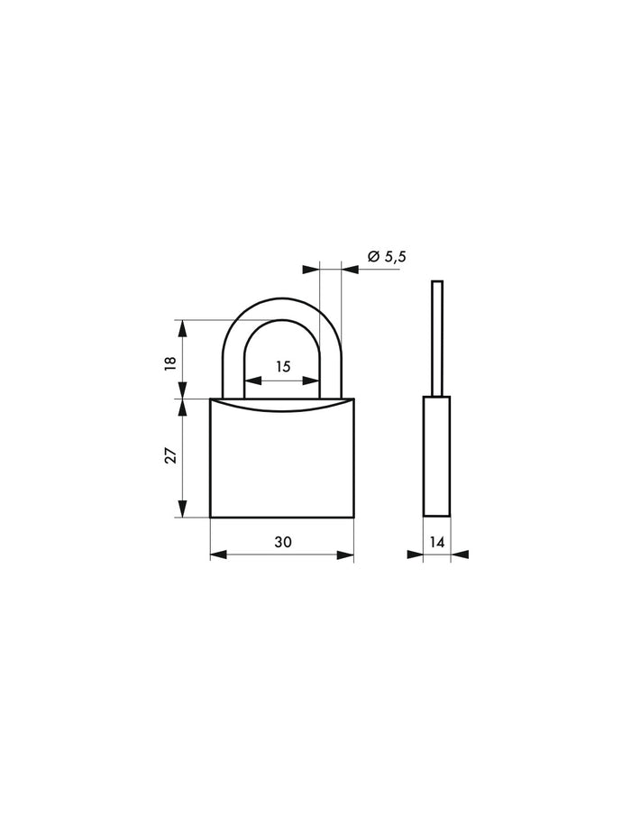 Set di 2 lucchetti Love, ottone, interno, ansa in acciaio, 30mm, Cupido/Cuore, 2 chiavi/ lucchetti - THIRARD