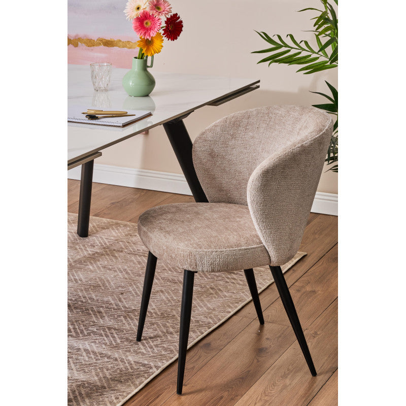 Set di 2 Poltroncine Evelyn 58x48x80,5cm In Tessuto Grigio