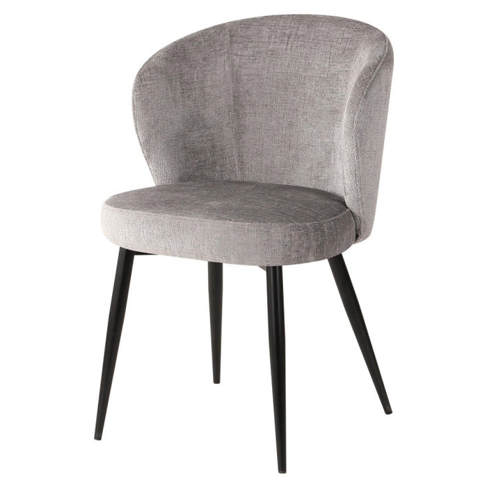 Set di 2 Poltroncine Evelyn 58x48x80,5cm In Tessuto Grigio