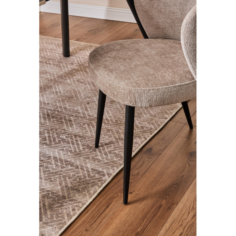 Set di 2 Poltroncine Evelyn 58x48x80,5cm In Tessuto Grigio