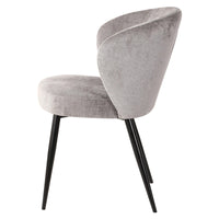 Set di 2 Poltroncine Evelyn 58x48x80,5cm In Tessuto Grigio