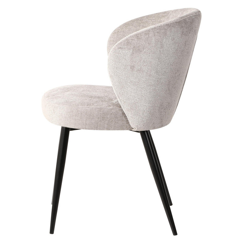 Set di 2 Poltroncine Evelyn 58x48x80,5cm In Tessuto Tortora