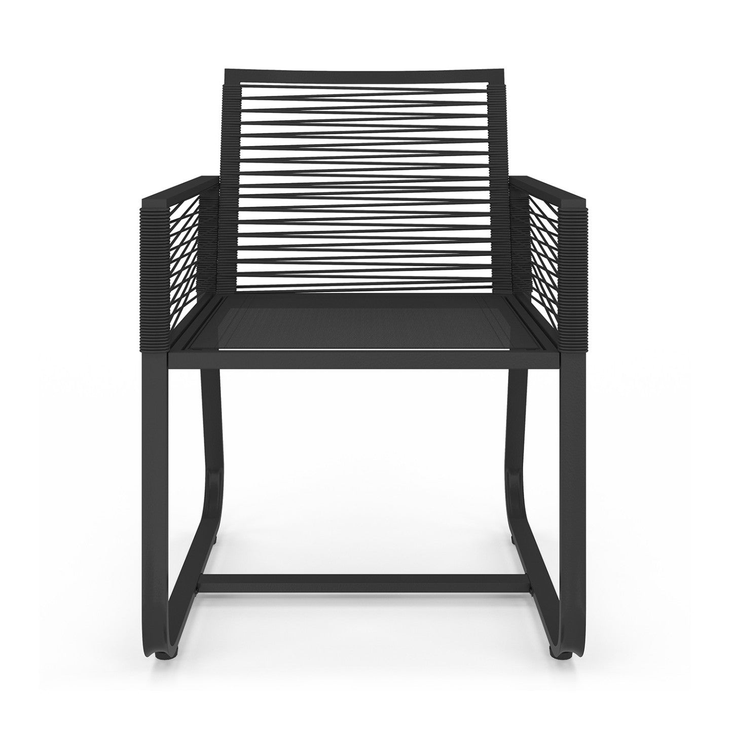 IDMarket - Set di 2 poltrone da giardino ODESSA in metallo e corda nera