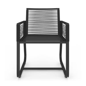 IDMarket - Set di 2 poltrone da giardino ODESSA in metallo e corda nera