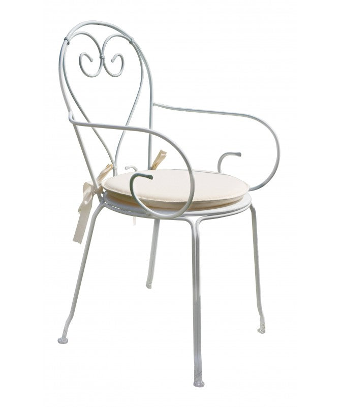 Set di 2 Poltrone MOIA con braccioli Sirmione impilabili in ferro avorio