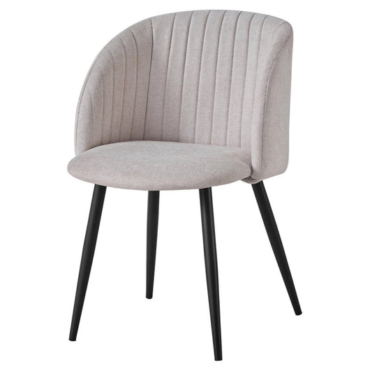 Set di 2 Poltrone Rhonda In Tessuto Beige Gambe Nere Dimensione 59 5x54 5x81 5 Cm