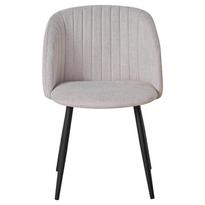 Set di 2 Poltrone Rhonda In Tessuto Beige Gambe Nere Dimensione 59 5x54 5x81 5 Cm