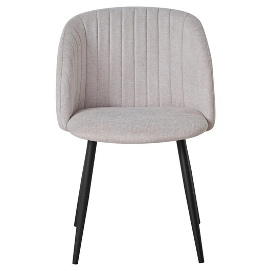 Set di 2 Poltrone Rhonda In Tessuto Beige Gambe Nere Dimensione 59 5x54 5x81 5 Cm