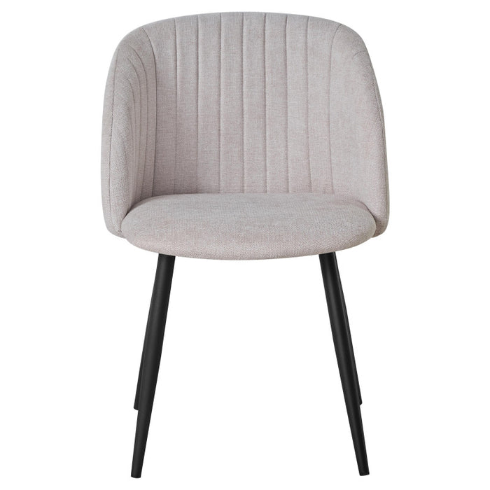 Set di 2 Poltrone Rhonda In Tessuto Beige Gambe Nere Dimensione 59 5x54 5x81 5 Cm