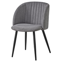 Set di 2 Poltrone Rhonda In Tessuto Grigio Gambe Nere Dimensione 59 5x54 5x81 5 Cm