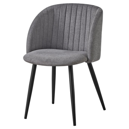 Set di 2 Poltrone Rhonda In Tessuto Grigio Gambe Nere Dimensione 59 5x54 5x81 5 Cm