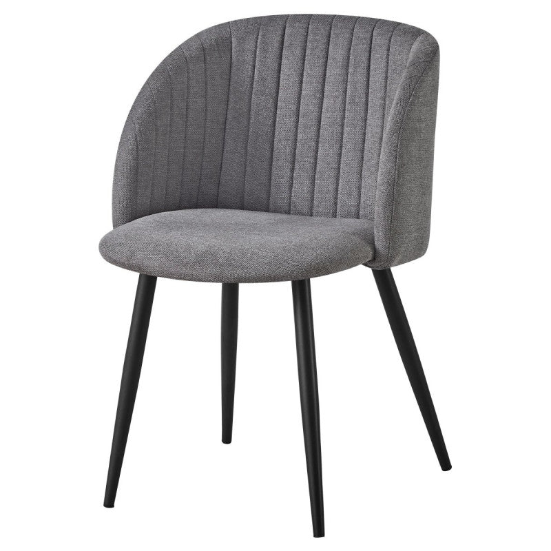 Set di 2 Poltrone Rhonda In Tessuto Grigio Gambe Nere Dimensione 59 5x54 5x81 5 Cm