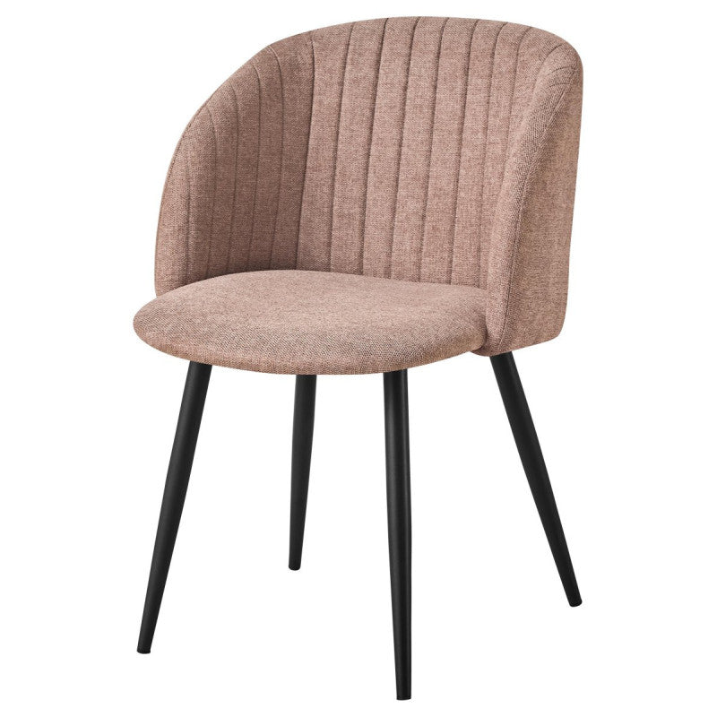 Set di 2 Poltrone Rhonda In Tessuto Tortora Gambe Nere Dimensione 59 5x54 5x81 5 Cm