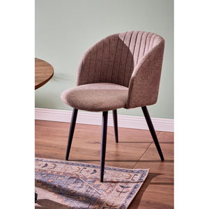 Set di 2 Poltrone Rhonda In Tessuto Tortora Gambe Nere Dimensione 59 5x54 5x81 5 Cm