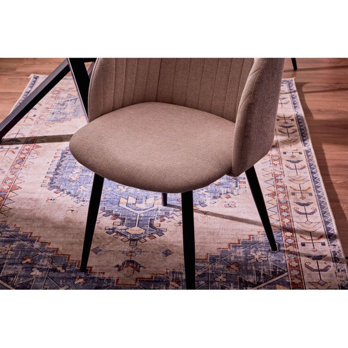 Set di 2 Poltrone Rhonda In Tessuto Tortora Gambe Nere Dimensione 59 5x54 5x81 5 Cm