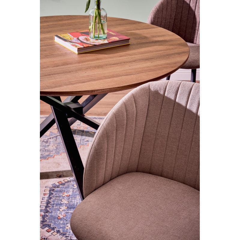 Set di 2 Poltrone Rhonda In Tessuto Tortora Gambe Nere Dimensione 59 5x54 5x81 5 Cm