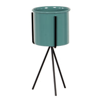 Set di 2 Portavaso Metallo Olivia D10 H22 Verde/nero Con Supporto